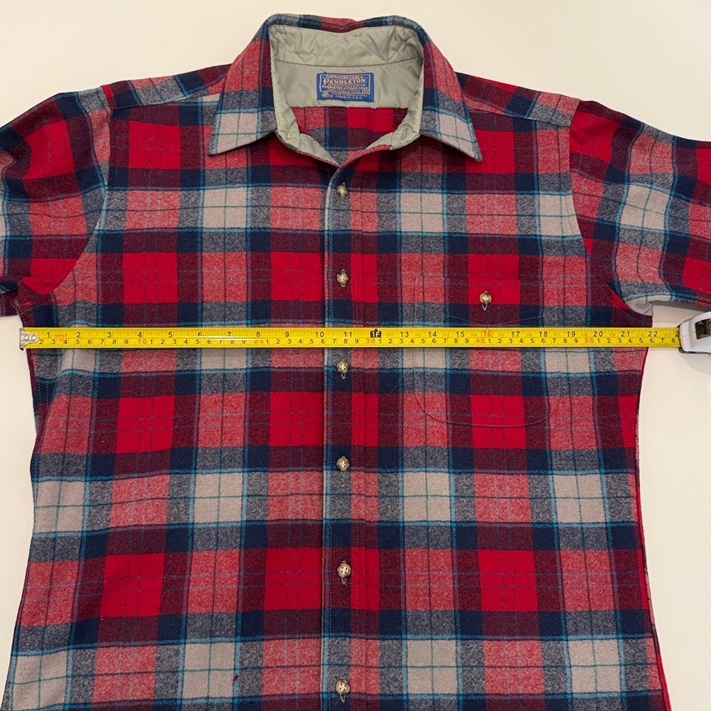 Pendleton Pure Virginia Wool Red Plaid Button-Dow… - image 7
